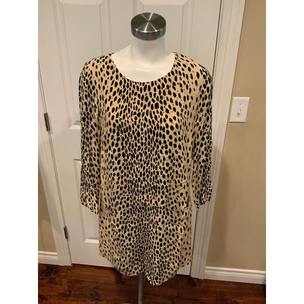 J. Crew Brown & Black Animal Print Shift Dress, Size 4 (US)